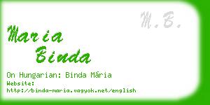 maria binda business card